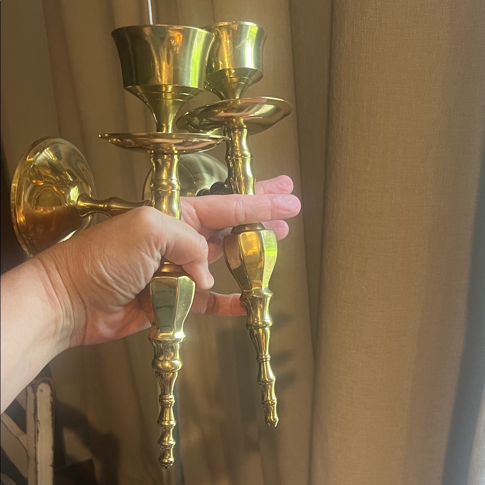 Brass wall sconce set of 2